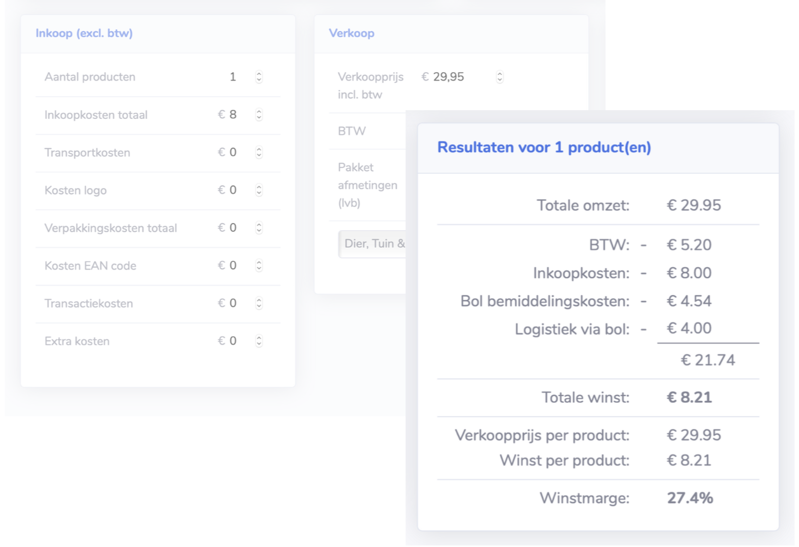 Bereken eenvoudig de marges